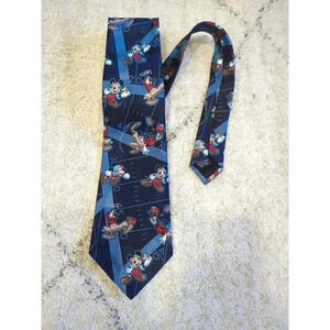 Mickey Unlimited | Men's Dad Tie Mickey and Goofy Playing Football‎ In Blue
